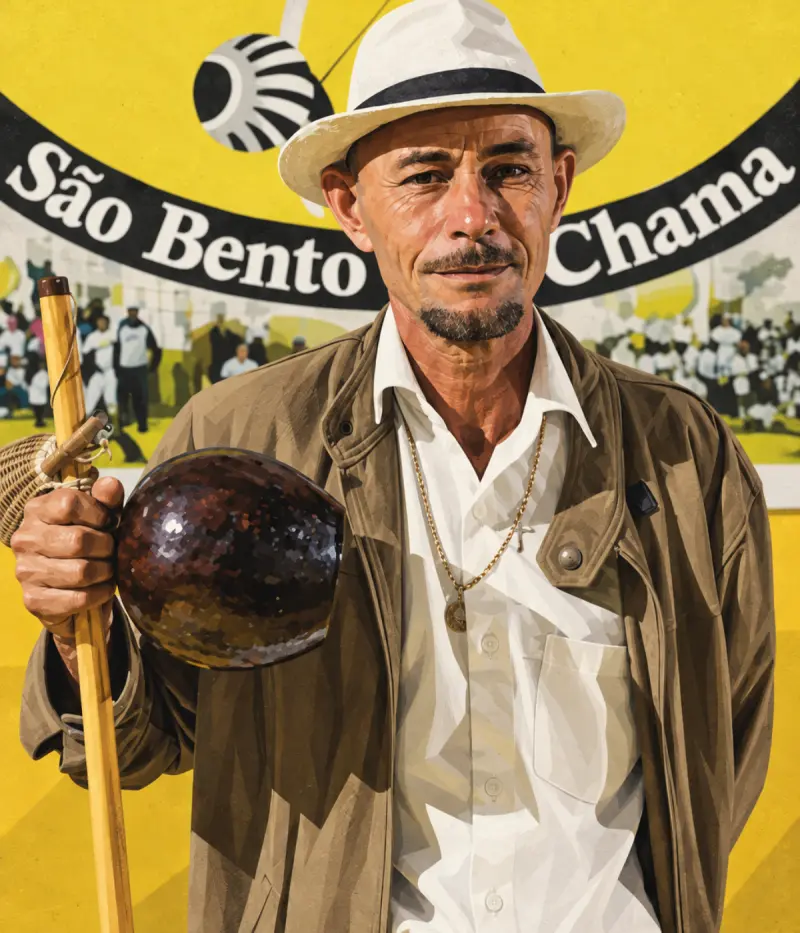 Retrato ilustrado de Mestre Dois de Ouro